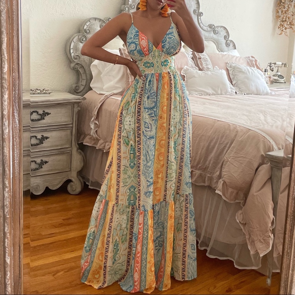 Stunning Italian pattern maxi summer dress😍